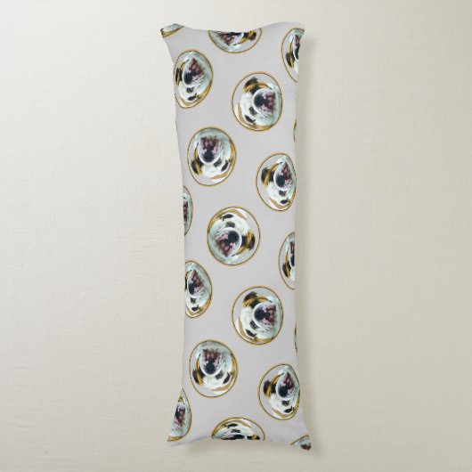 Bulldog Schilderen Rood en Wit Engels Pet Dog Art Lichaamskussen (Voorkant Verticaal)