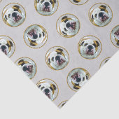 Bulldog Schilderen Rood en Wit Engels Pet Dog Art Tissuepapier (Detail)