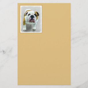 Bulldog Schilderij - Mooie Originele Honden Kunst Briefpapier