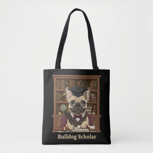  Bulldog Scholar | Cute French Bulldog Professor  Draagtas (Voorkant)