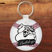 Bulldog School Team Mascot Baseball Sleutelhanger (Voorkant)