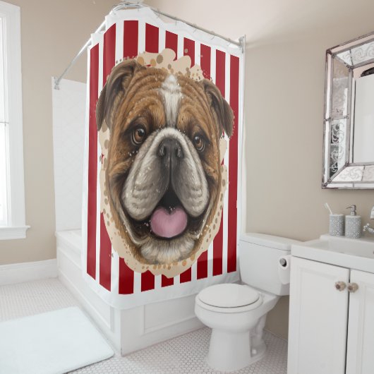 Bulldog Shower Curtain Douchegordijn (In situ)