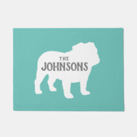 Bulldog Silhouette Custom Hondenliefhebber Doormat
