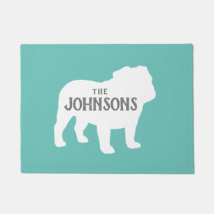 Bulldog Silhouette Custom Hondenliefhebber Doormat Deurmat