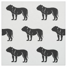 Bulldog Silhouette Pattern Pets Stof
