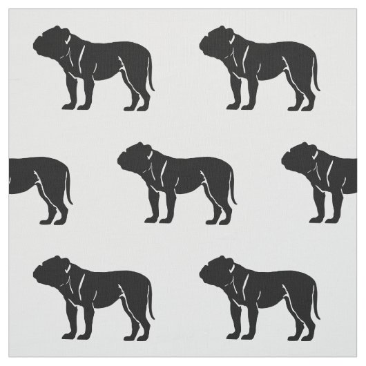 Bulldog Silhouette Pattern Pets Stof (Swatch)