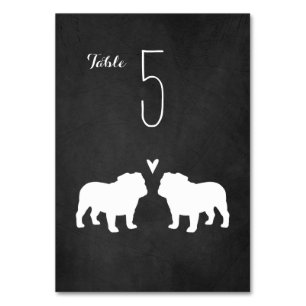 Bulldog Silhouetten Trouwreceptie Tafelnummer