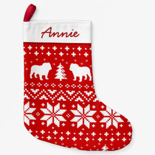 Bulldog Silhouettes Pattern Cute Hondenliefhebber Kleine Kerstsok