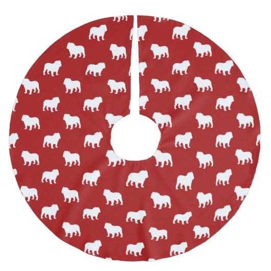 Bulldog Silhouettes Pattern Kerstboom Rok (Voorkant)