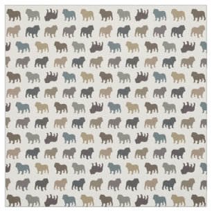Bulldog Silhouettes Pattern   Koel Hondenras Stof
