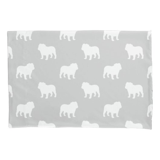 Bulldog Silhouettes Pattern Kussensloop (Voorkant)