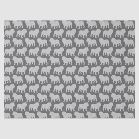 Bulldog Silhouettes Pattern Tissuepapier (Voorkant)