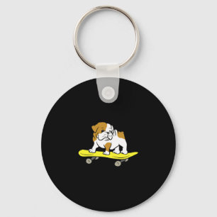 Bulldog Skateboarden Hond Skater Bulldog Sleutelhanger