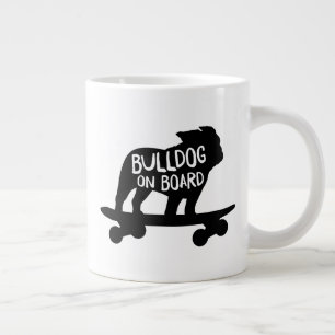 Bulldog   Skateboarding Dog Silhouette Extra Grote Beker