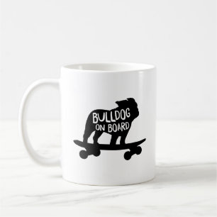 Bulldog Skateboarding Dog Silhouette Koffiemok