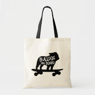 Bulldog   Skateboarding Dog Silhouette Tote Bag