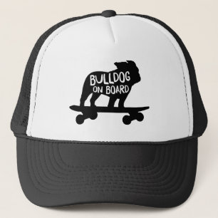 Bulldog Skateboarding Dog Silhouette Trucker Pet