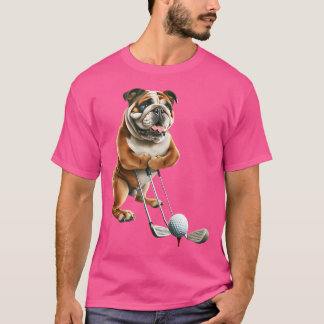Bulldog spelen Golf Funny Dog Lovers T-shirt