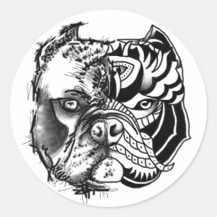 BULLDOG STICKER - Schets/Tribal