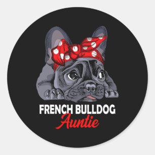 Bulldog tante franchie hond tante ronde sticker