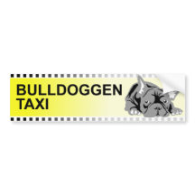 Bulldog taxi sticker