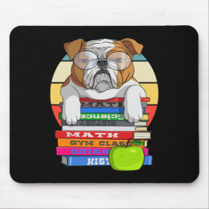 Bulldog terug naar school boek Worm Dog Muismat
