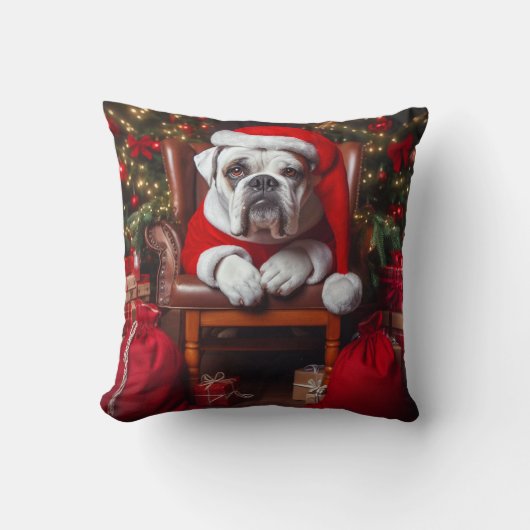 Bulldog thèmes de Noël coussin (Recto)