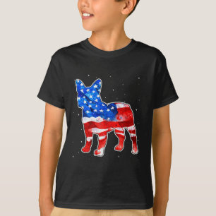 Bulldog Tie Dye Amerikaanse Vlag Patriottische 4 j T-shirt