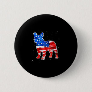 Bulldog Tie Dye Amerikaanse Vlag Patriottische 4e Ronde Button 5,7 Cm