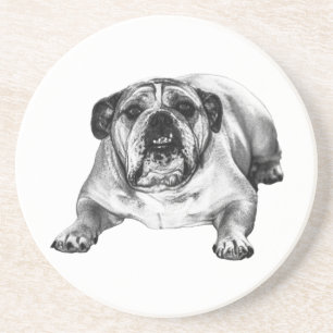 Bulldog tint van vreugde zandsteen onderzetter