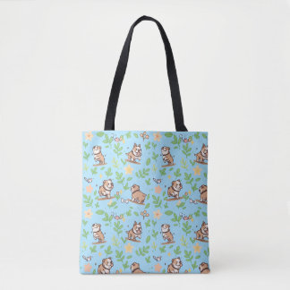 Bulldog Tote Bag Luchtige Lente Bloemige Hondenlie