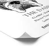 Bulldog Trouwhandtekening Drink Teken Poster (Hoek)