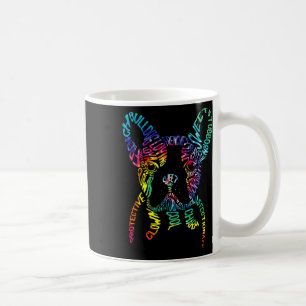 Bulldog Typografie Tie Dye Woord Kunst Franse Hond Koffiemok
