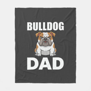 Bulldog Vader Cartoon Hondenliefhebber Fleece Deken