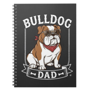 Bulldog Vader Honden Zonnebril Bandana Notitieboek