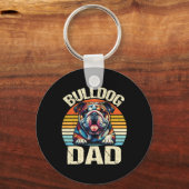 Bulldog vader Hondenliefhebbers papa Vaderdag Sleutelhanger (Voorkant)
