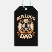 Bulldog Vader – Schattige Vintage Bulldog Vaderdag Cadeaulabel (Voorkant)
