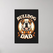Bulldog Vader – Schattige Vintage Bulldog Vaderdag Canvas Afdruk (Voorkant)