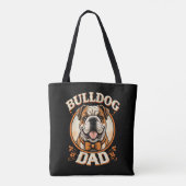 Bulldog Vader – Schattige Vintage Bulldog Vaderdag Draagtas (Achterkant)
