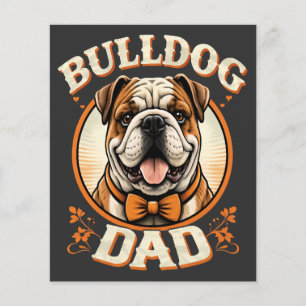 bulldog vader – schattige vintage bulldog vaderdag flyer