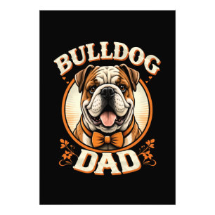 Bulldog Vader – Schattige Vintage Bulldog Vaderdag Foto Afdruk