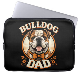 Bulldog Vader – Schattige Vintage Bulldog Vaderdag Laptop Sleeve