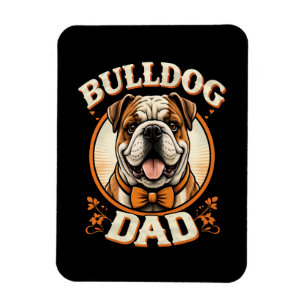 Bulldog Vader – Schattige Vintage Bulldog Vaderdag Magneet