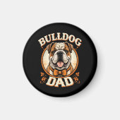Bulldog Vader – Schattige Vintage Bulldog Vaderdag Magneet (Voorkant)