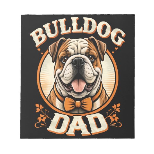 bulldog vader – schattige vintage bulldog vaderdag notitieblok (Voorkant)