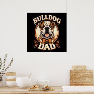bulldog vader – schattige vintage bulldog vaderdag poster