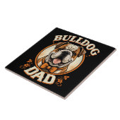 Bulldog Vader – Schattige Vintage Bulldog Vaderdag Tegeltje (Zijkant)