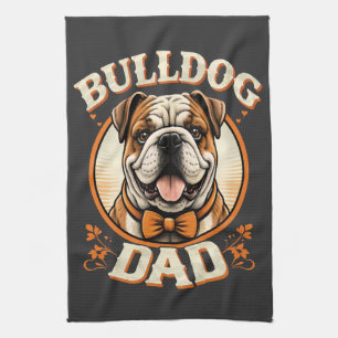 bulldog vader – schattige vintage bulldog vaderdag theedoek