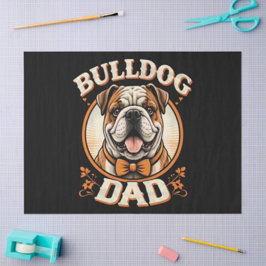 bulldog vader – schattige vintage bulldog vaderdag tissuepapier (Craft)