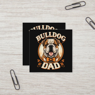 Bulldog Vader – Schattige Vintage Bulldog Vaderdag Vierkante Visitekaartje